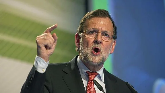 Mariano Rajoy, durante un mitin en Andalucía. 