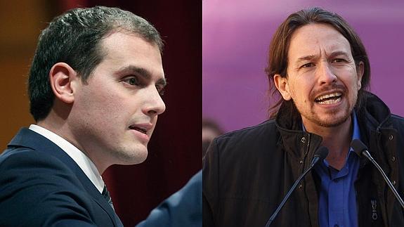 Albert Rivera y Pablo Iglesias. 