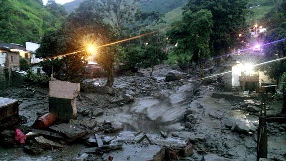 El municipio de Salgar, tras una avalancha.