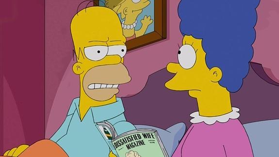 Homer y Marge Simpson. 