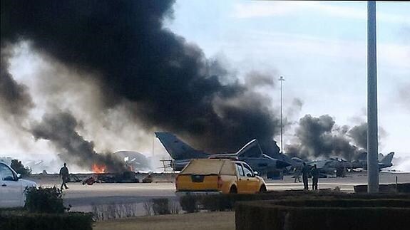 imagen del accidente del f-16. 