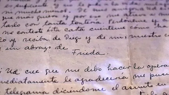 Una de las cartas de Frida. 