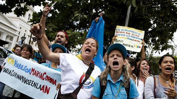 Protesta en Venezuela. 