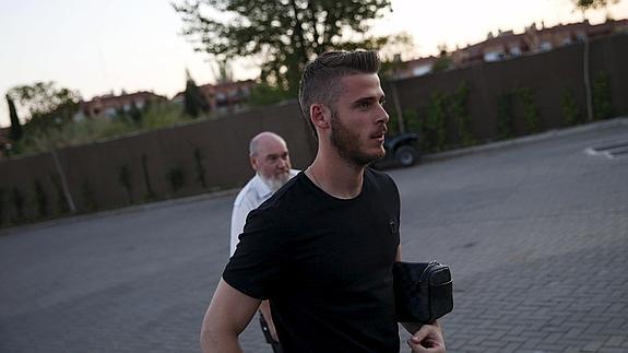 David de Gea, a su llegada a la concentración de la selección en la Ciudad del Fútbol de Las Rozas.