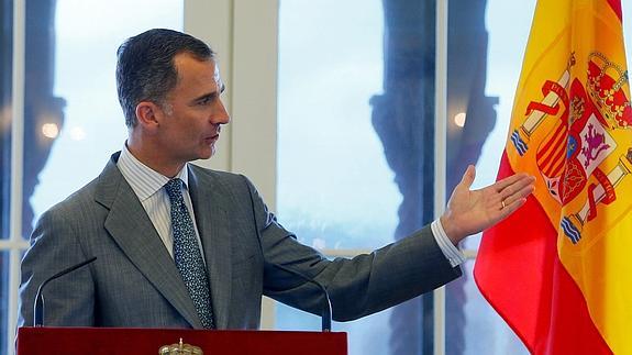 Don Felipe, durante un discurso en Florida (Estados Unidos).