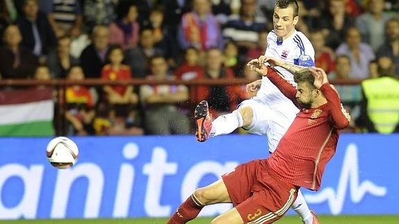 Gerard Piqué, durante el partido ante Luxemburgo. 