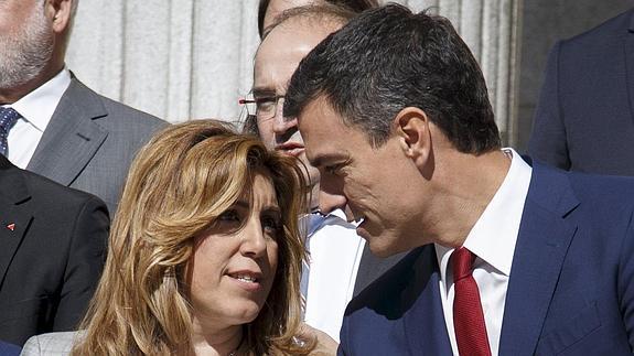 Susana Díaz y Pedro Sánchez.