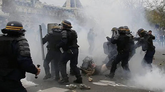Imagen de los enfrentamientos en París. 