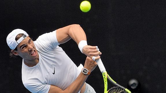 Rafa Nadal, durante un entrenamiento. 