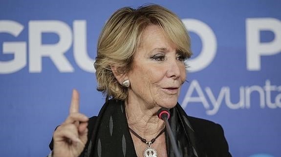 La portavoz del PP en el Ayuntamiento de Madrid, Esperanza Aguirre. 