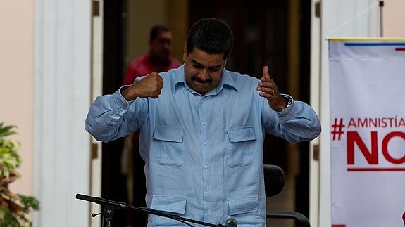 Nicolás Maduro, durante un acto oficialista contra la ley de amnistía.