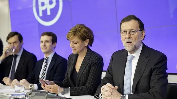 Mariano Rajoy preside un comité de dirección del PP.