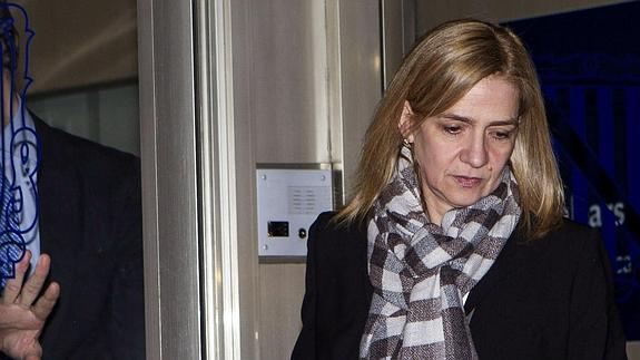 la infanta Cristina, durante el juicio en Palma. 