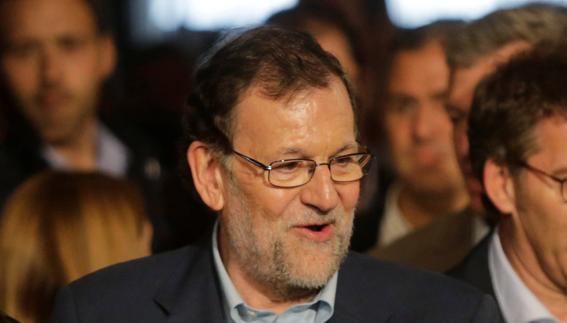 Mariano Rajoy, durante un acto de la campaña electoral.