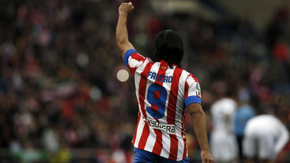 Falcao, durante un partido con el Atlético de Madrid. 