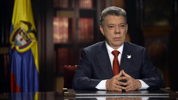 El presidente de Colombia, Juan Manuel Santos, se dirige al país en una alocución sobre el plebiscito.