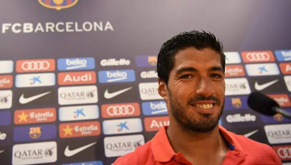 Luis Suárez, durante una rueda de prensa. 