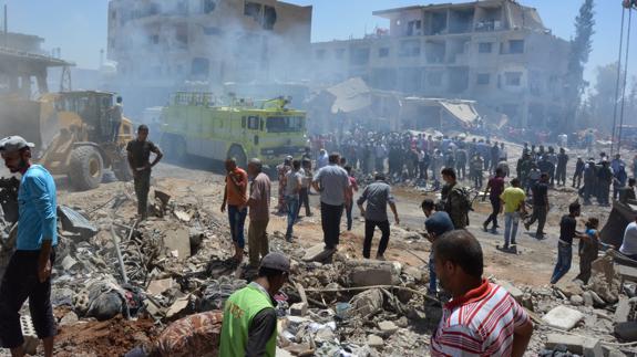 La ciudad de Qamishli, tras el atentado.