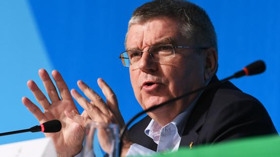 Thomas Bach, durante un acto con la prensa. 