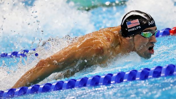 Michael Phelps, en su posta del relevo del 4x100 estilos