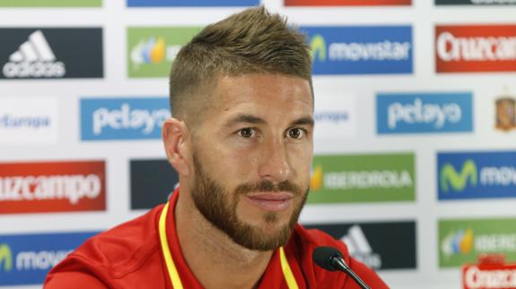 Sergio Ramos, durante una rueda de prensa. 