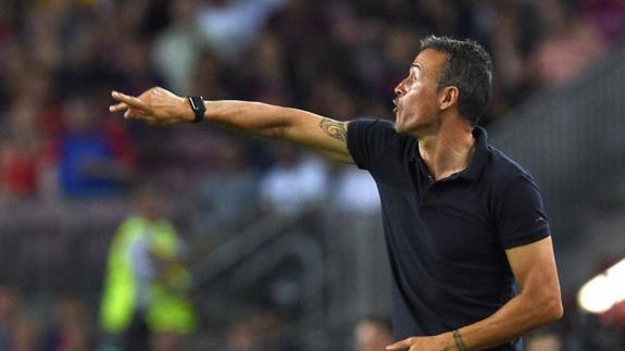 Luis Enrique, técnico del Barça, durante el partido ante el Celtic. 