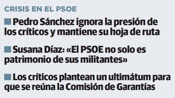 La crisis del PSOE, en tres noticias