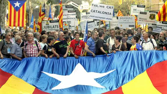 Manifestación de la Diada en Barcelona en 2012.