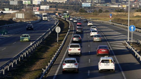 Tráfico fluido en la entrada a Madrid por la A-5.