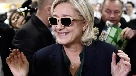 Marine Le Pen, en una exposición. 