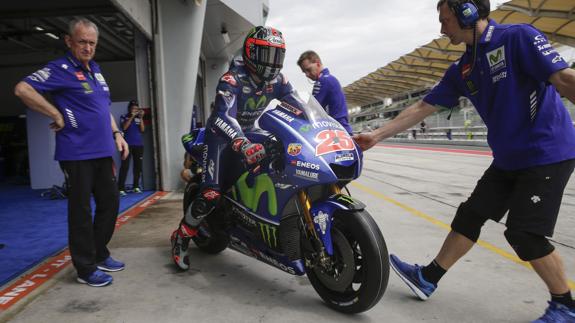 Maverick Viñales, en un entrenamiento. 