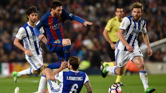 Messi, en un lance del partido. 