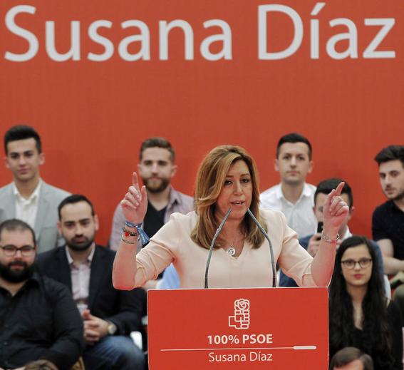 Díaz, duranteun acto público celebrado en Gijón. 