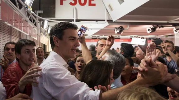 Pedro Sánchez, tras su victoria en las primarias socialistas del pasado domingo.