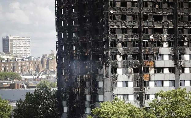 Estado del edificio Grenfell tras el incendio.