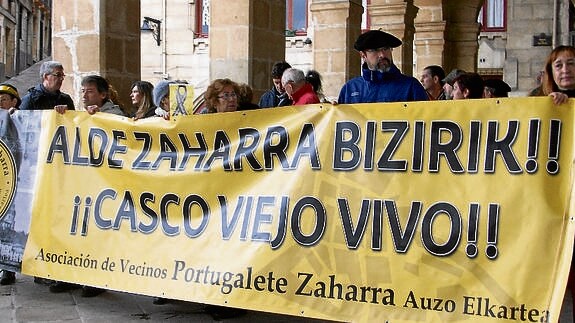 Nueva protesta contra el plan del Casco Viejo en Portugalete