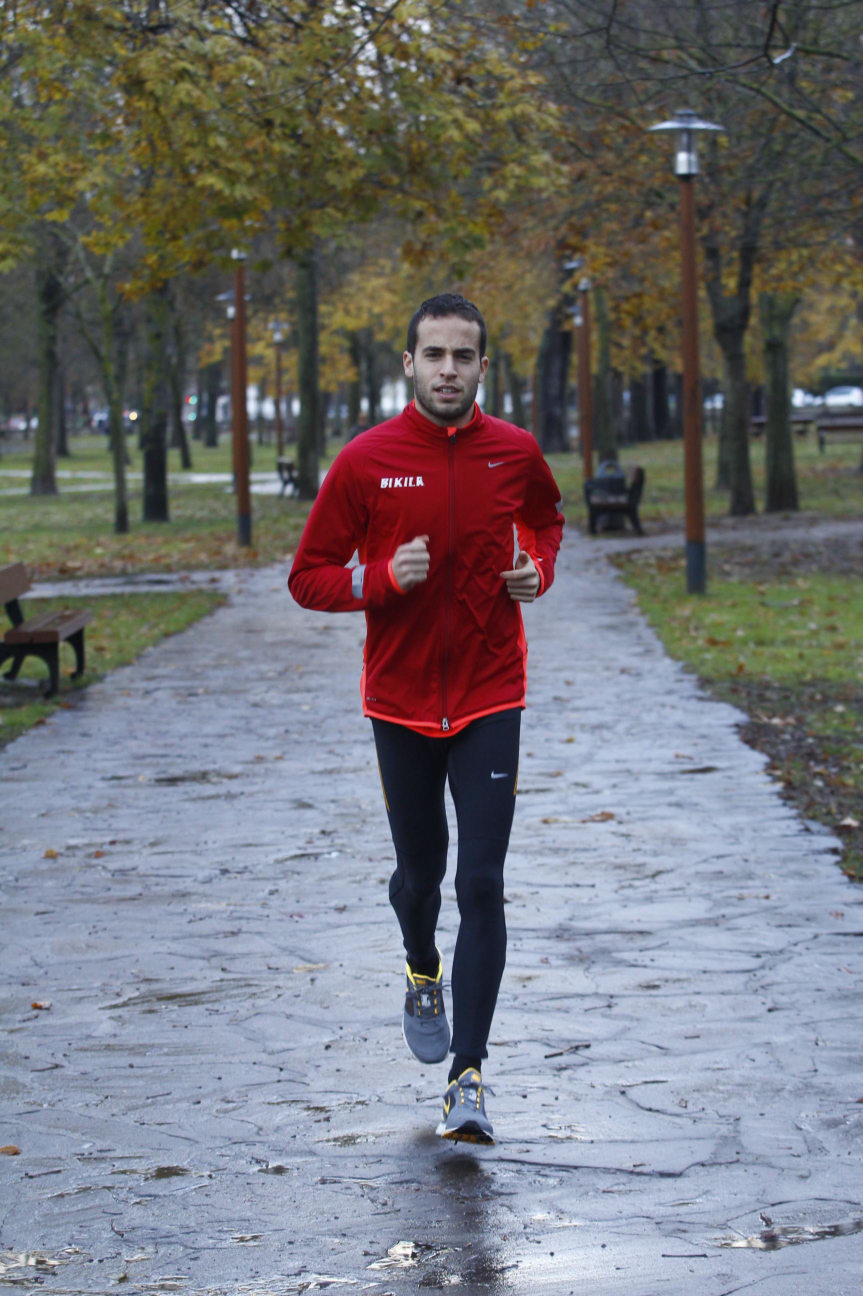 Iván Fernández, durante un entrenamiento en el Prado. 