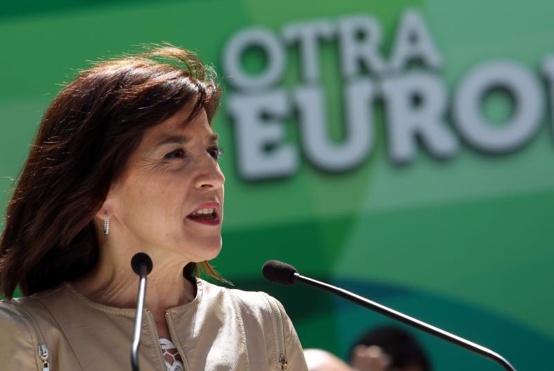 Izaskun Bilbao, durante un mitin de la campaña.