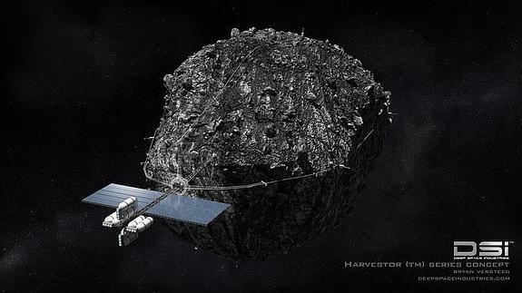 Recreación de la captura de un asteroide.