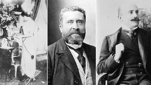 De izquierda a derecha, Henriette y Joseph Caillaux, y Jean Jaurès. 