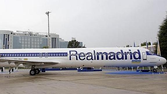 La Saeta, el MD83 que utilizó el Real Madrid en los años 2007 y 2008. 