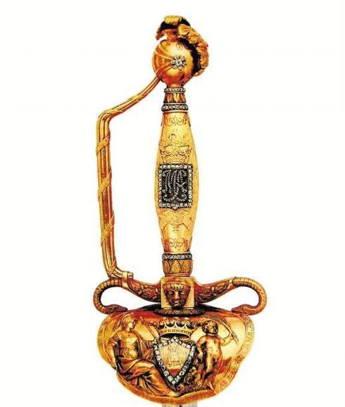 Empuñadura de la histórica espada. 