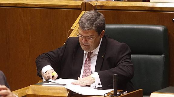 Juan María Aburto, hoy en el Parlamento.