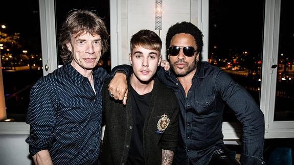 Mick Jagger, Justin Bieber y Lenny Kravitz.