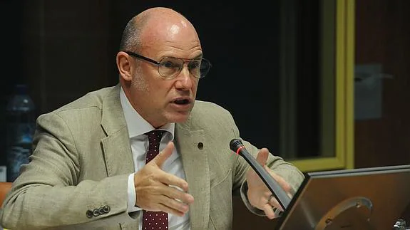 El Ararteko, Iñigo Lamarca, comparece en una comisión del Parlamento Vasco.