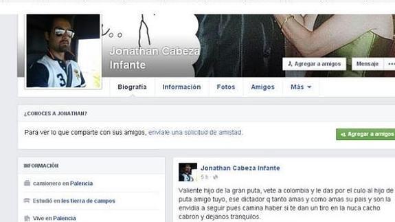 Captura del perfil de Jonathan Cabeza Infante.