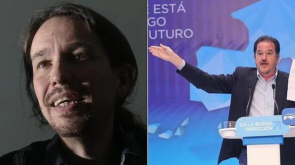 Pablo Iglesias y Carlos Iturgaiz.