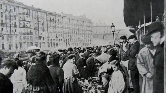 Imagen del mercado de Santo Tomás de 1914.