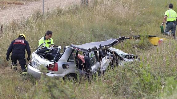 Accidente en el que perdió la vida el actor vasco Álex Angulo cuando circulaba por la autopista AP-68. 
