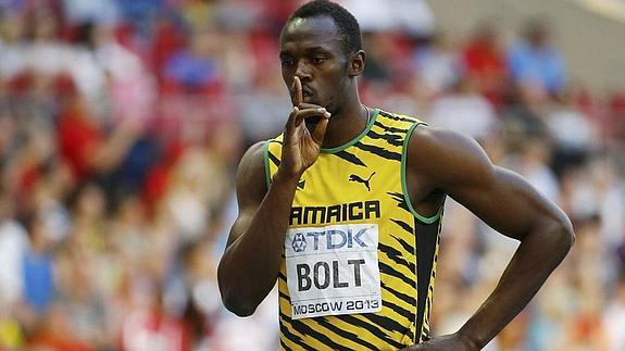 Usain Bolt, tras una carrera.